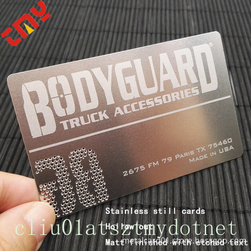 Stainless Steel Metal Business Card,Custom Etching Spot Colors Metal Business Card Cut Through Areas